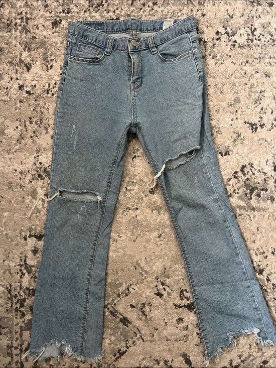 Aqua Denim - Aqua Light Blue Distressed Flare Jeans Sz 26